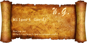 Wilpert Gerő névjegykártya